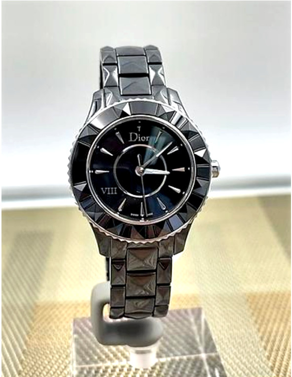 Dior Christian VIII 33mm CD1231E0C001 Diamond Watch 2 Year Warranty Ceramic Dial