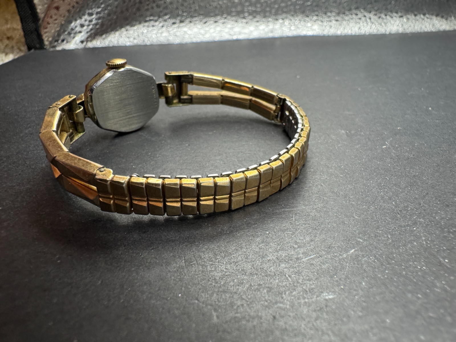 Vtg Wittnauer Art Deco Gold Filled Mechanical Swiss Watch 15.5mm Rare Band