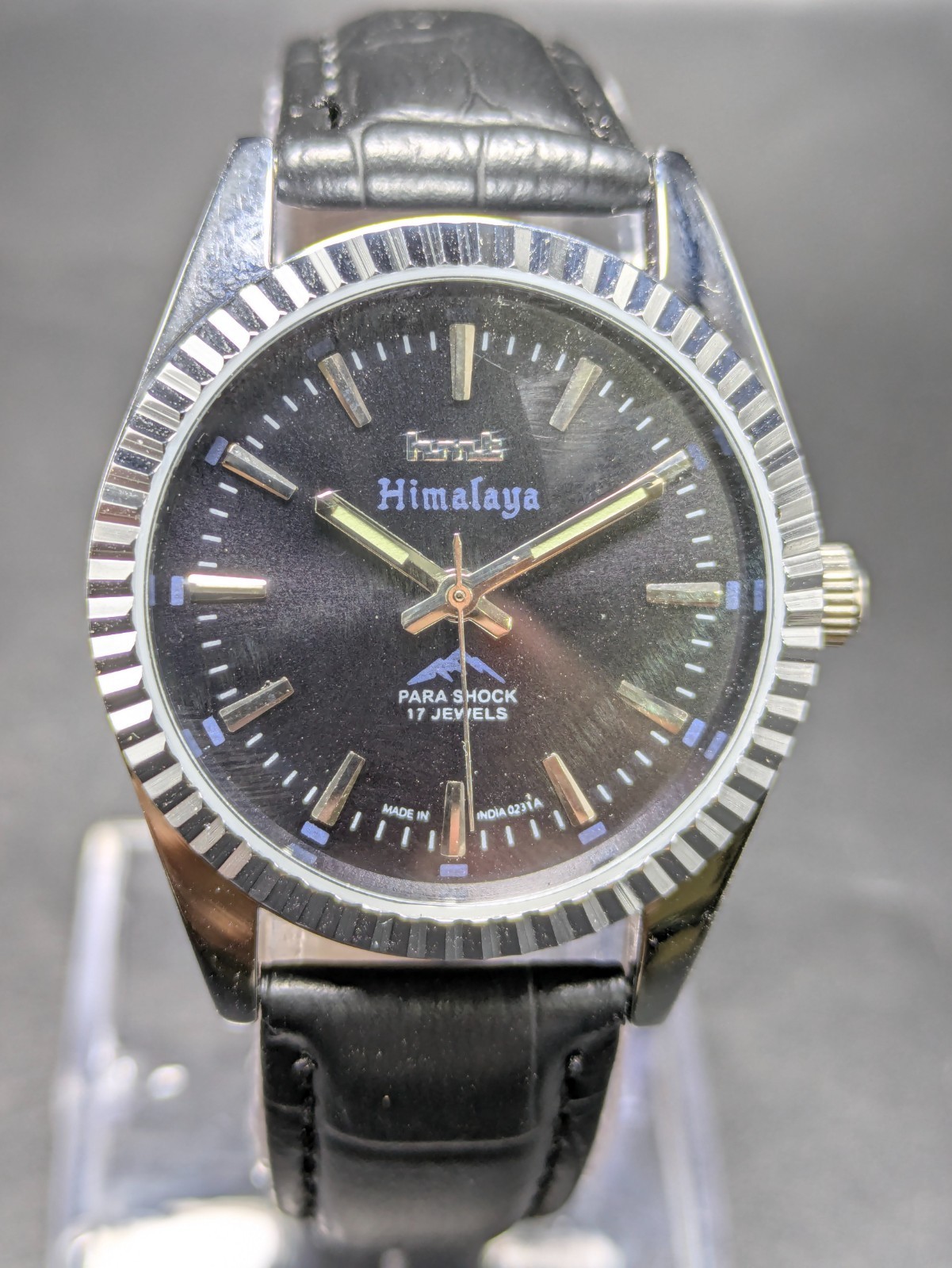 vintage HMT HIMALAYA manual winding 17 jewels black dial men’s watch