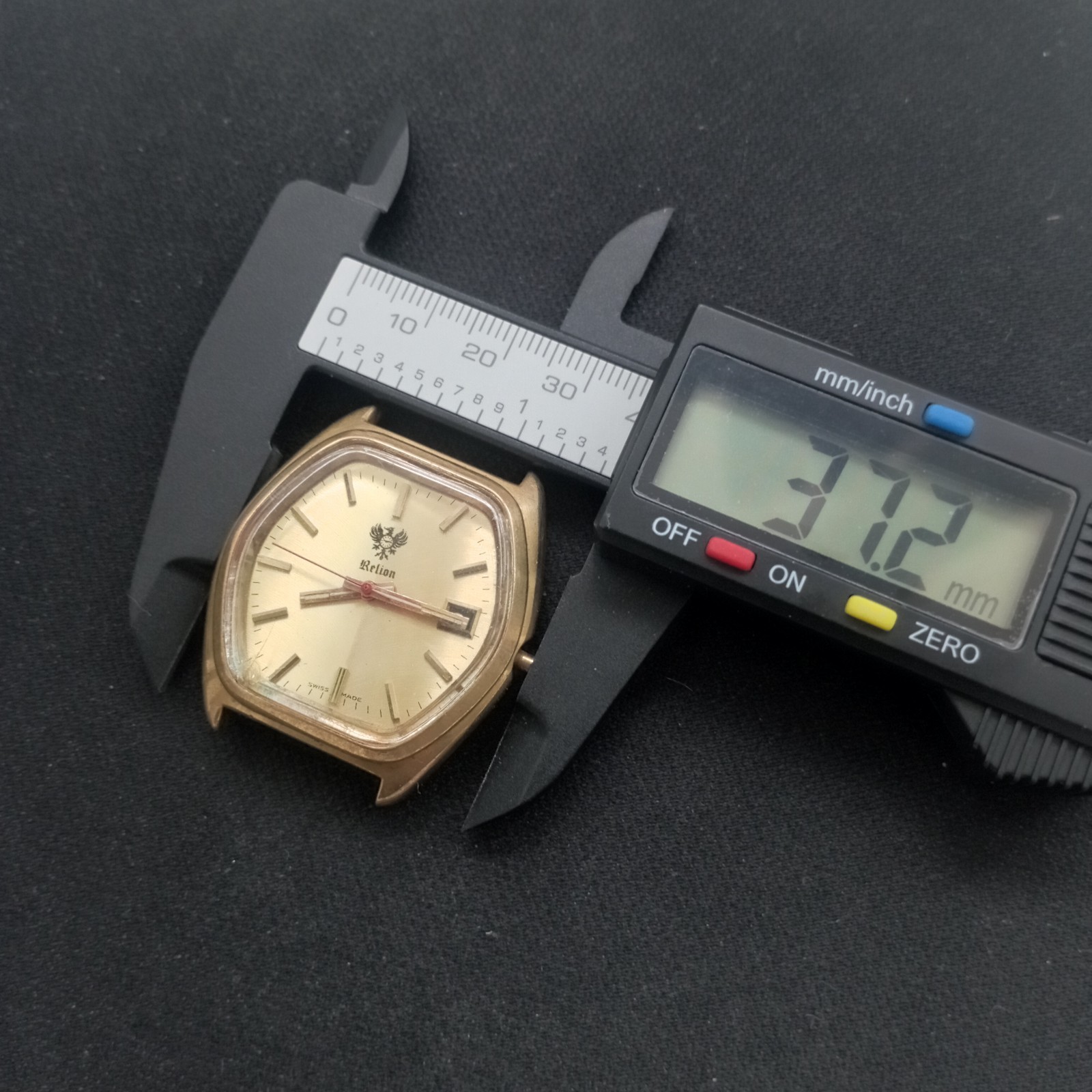 Vintage Rare Relion Automatic Swiss Mens Eta 2789-1 Gold Plated Date