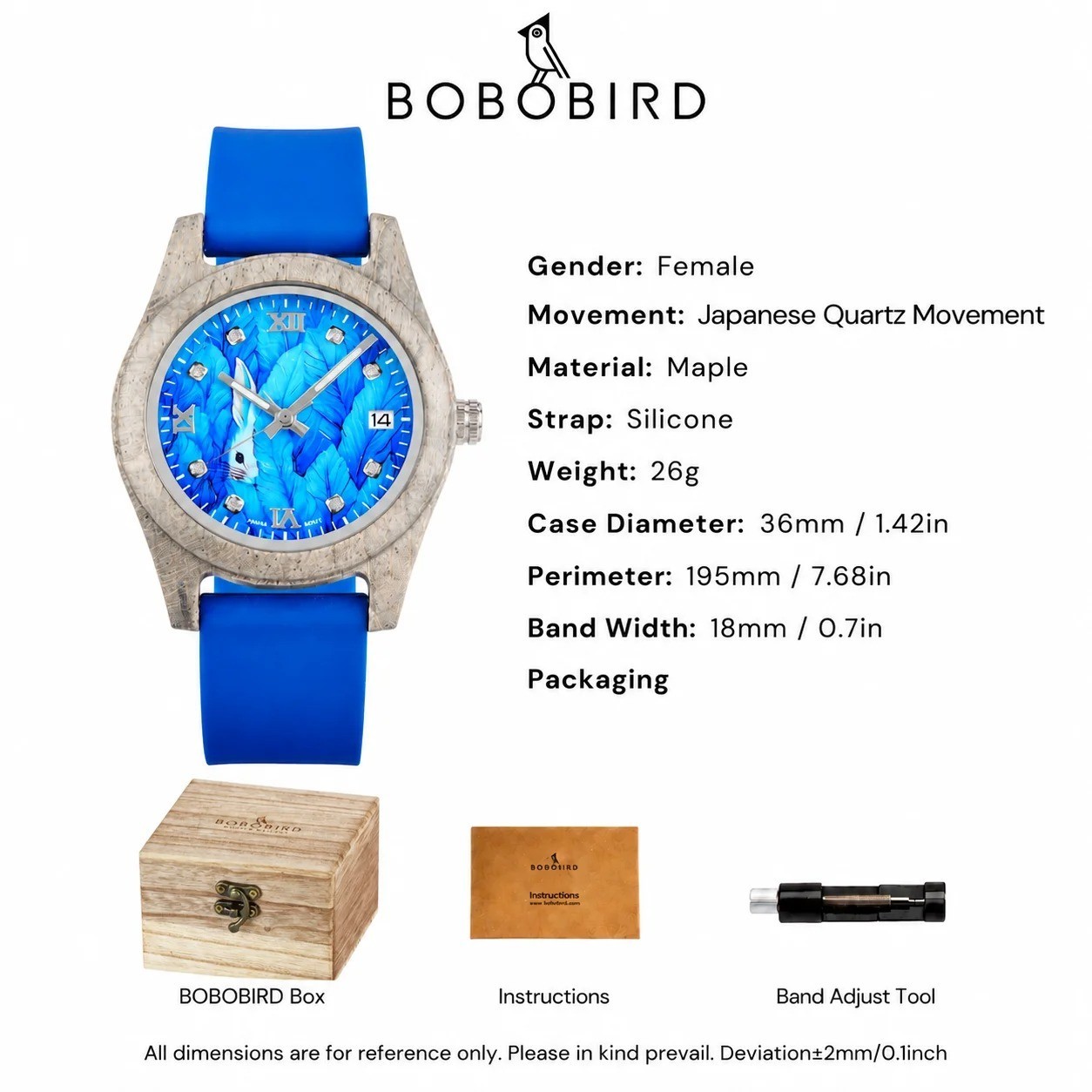 Women’s Pink Wooden Watch Luxury Fashion Wristwatch Gift for Girls Elegant Quart