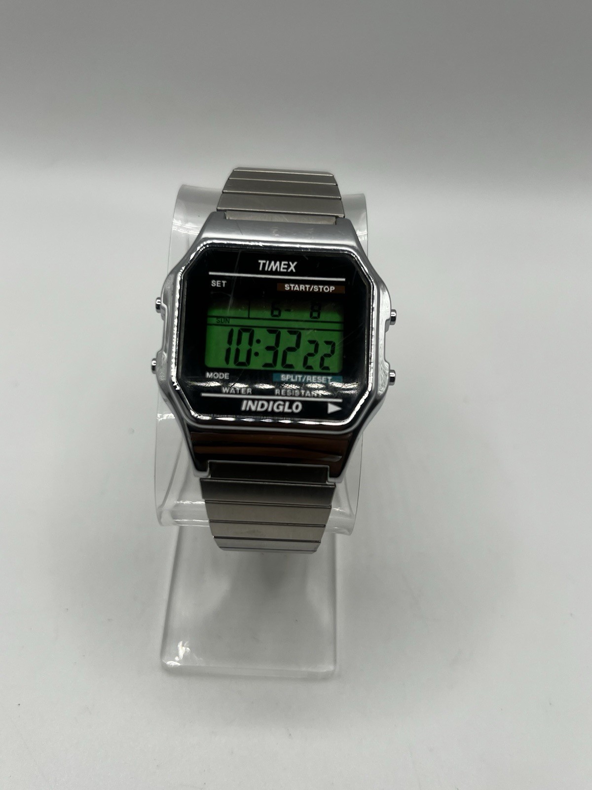 Vintage Timex Indiglo Digital Quartz Watch WR30M 555 W3 Flex Band New Battery
