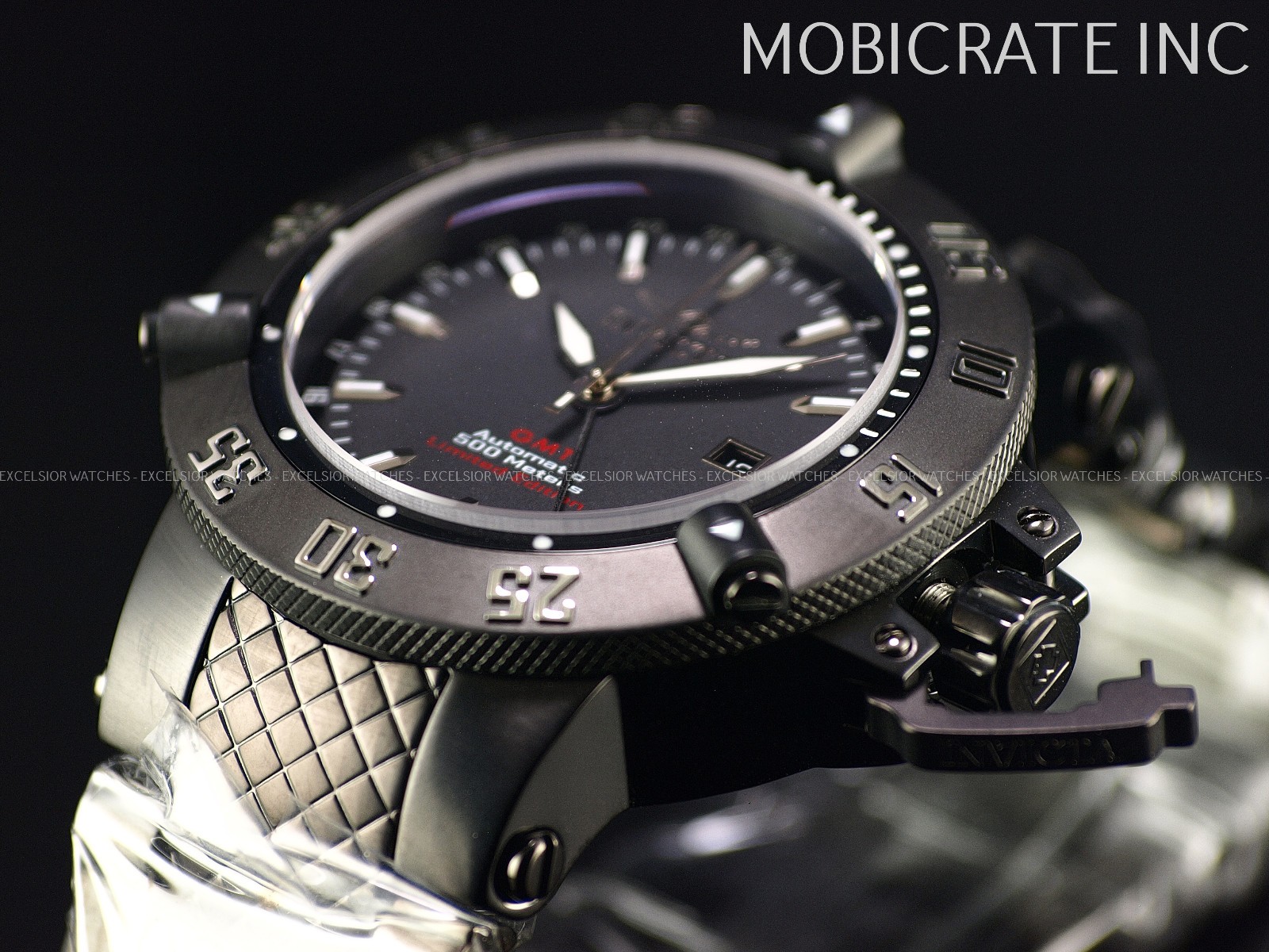 Invicta Subaqua Noma III #4702 Swiss Made GMT 21 Jewels Black IP Automatic Watch