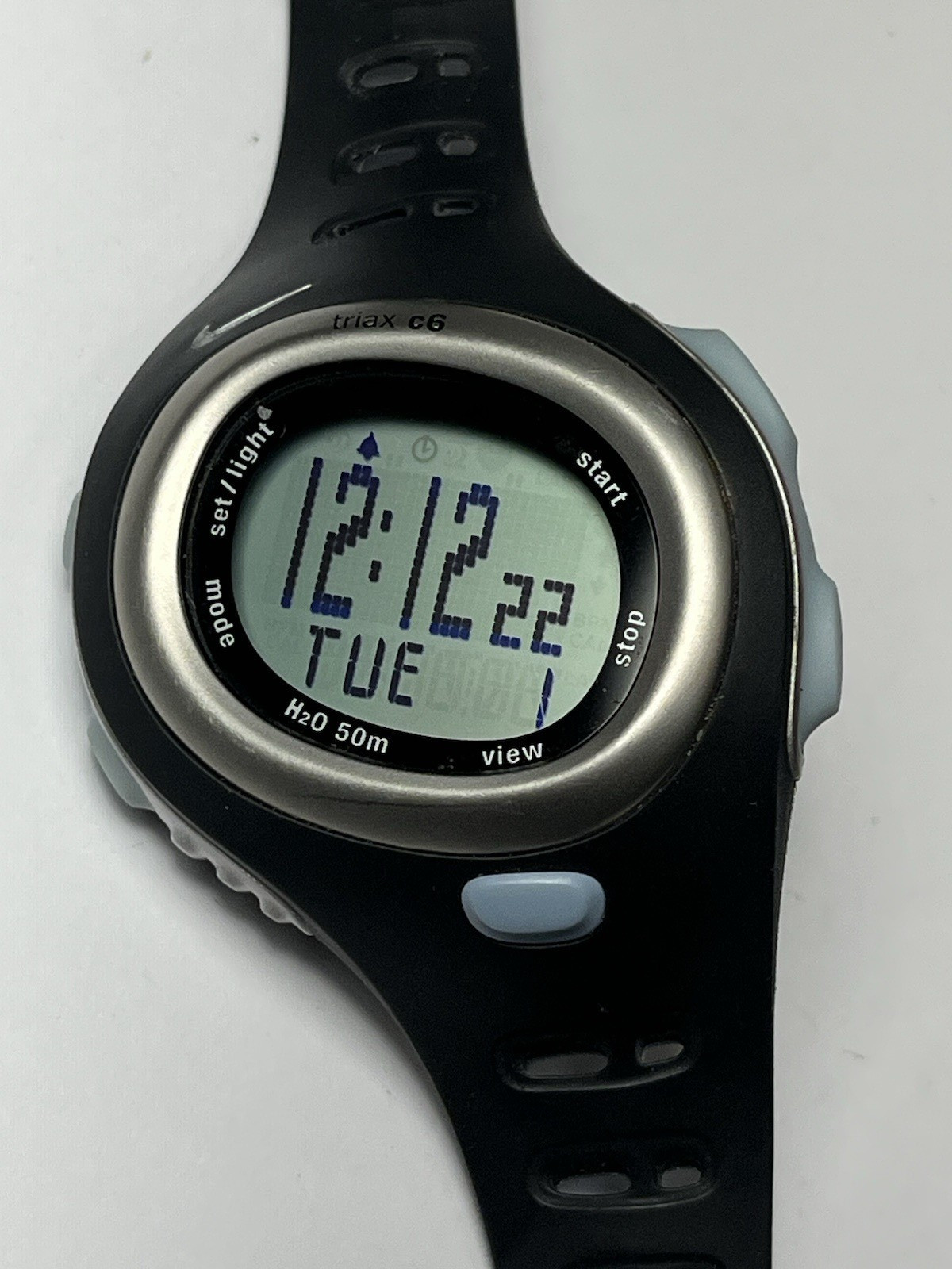 Nike Triax C6 Digital Watch Dark Grey Light Blue Model SM0014
