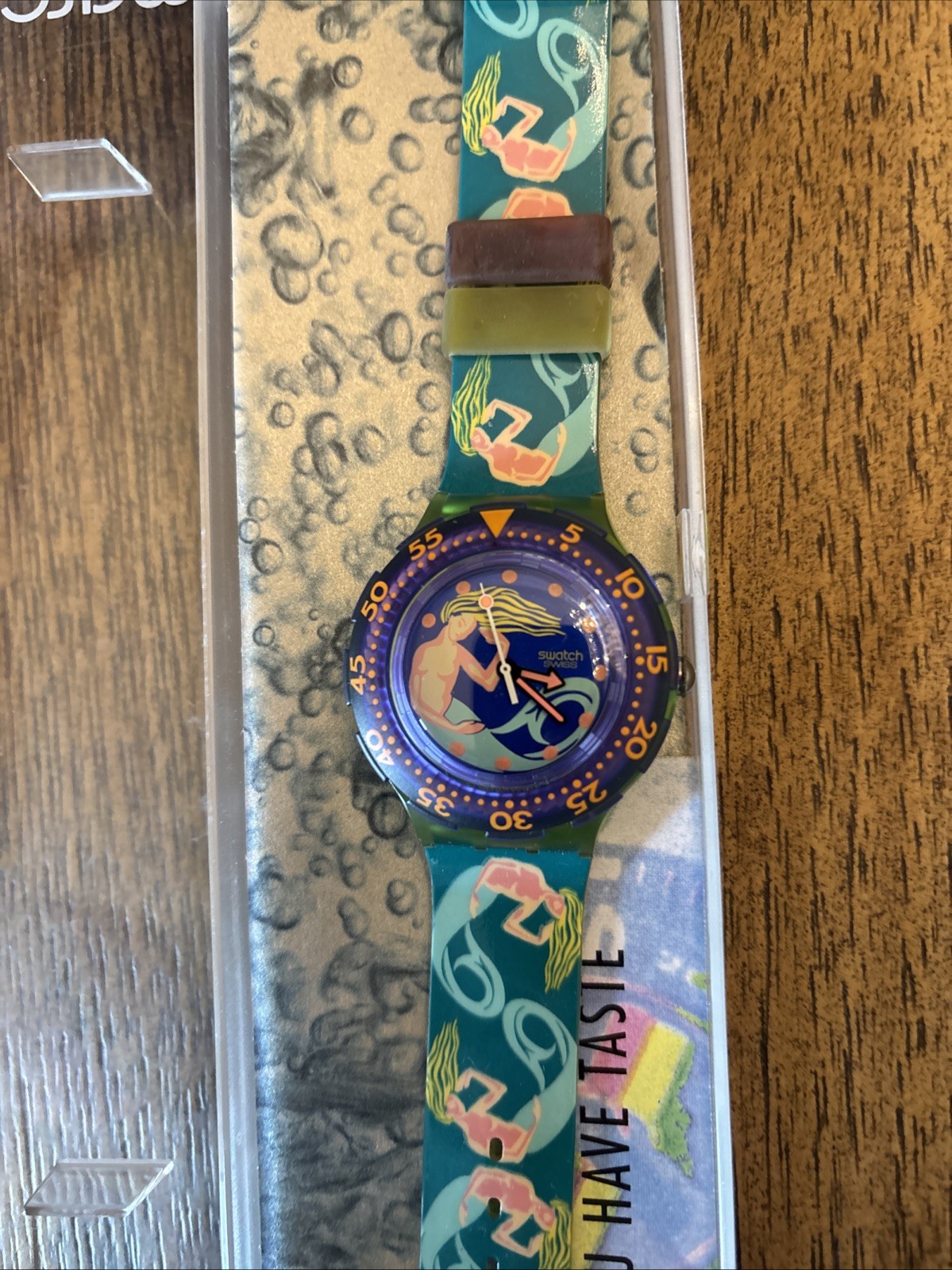 Vintage Swatch Scuba Sailor’s Joy SDG100 Mermaid 1993 New In Box With Papers NOS