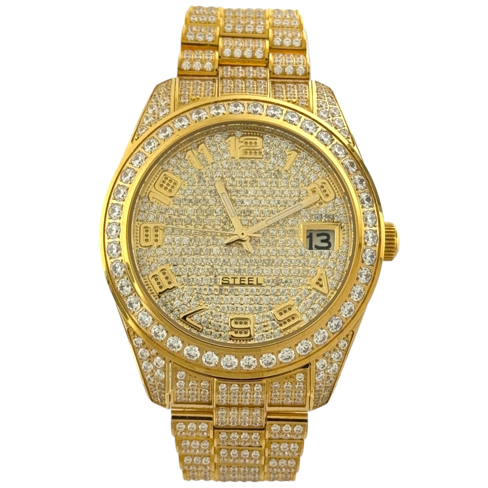 Captain Bling Men’s Gold Stainless Steel | Busted Iced Out Watch | CNC setting