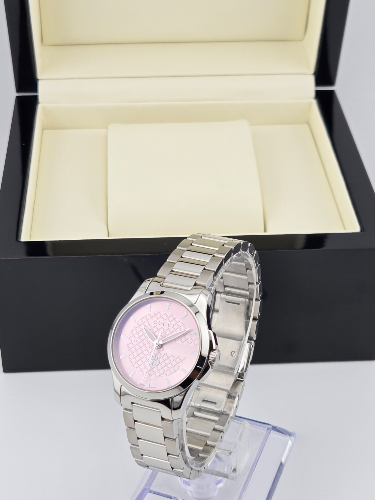Gucci G-Timeless Women’s Pink Dial Watch Refurbished – YA1265047 ($1250 MSRP)