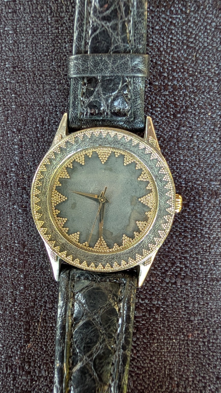 VTG Rare John Hardy Sterling Silver Gold Gilt Accents Swiss Quartz Men’s Watch