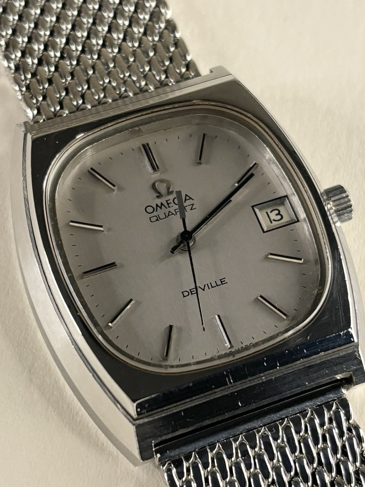 OMEGA De Ville Quartz Men’s Vintage 1970’s Silver Date Watch – 192.0036