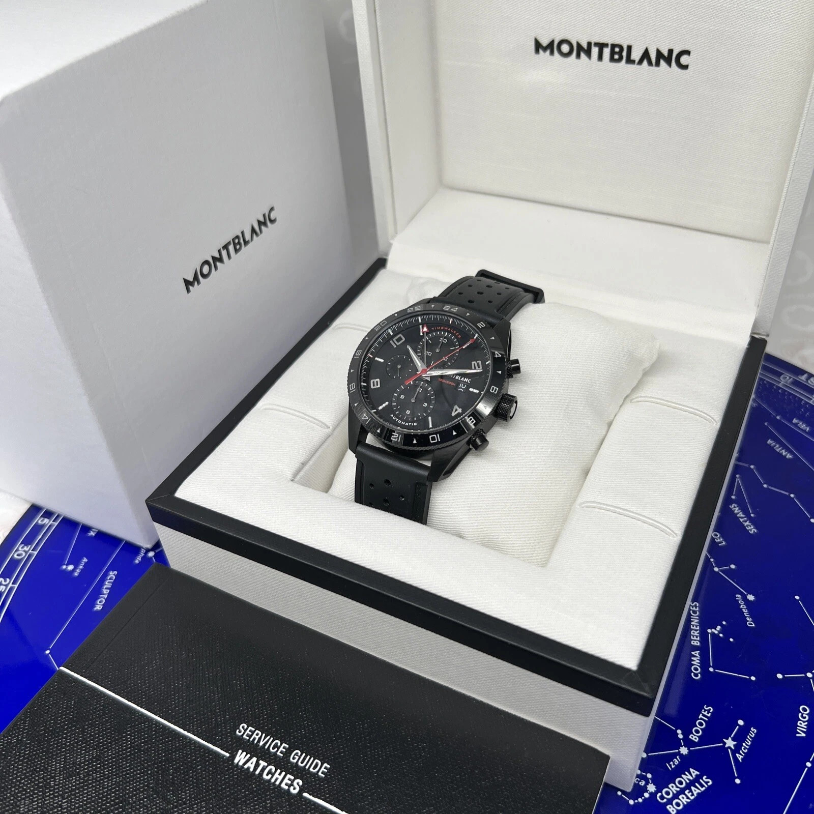 $6500 MSRP – Timewalker Automatic Chrono 43mm 25j Travel Case MB116101