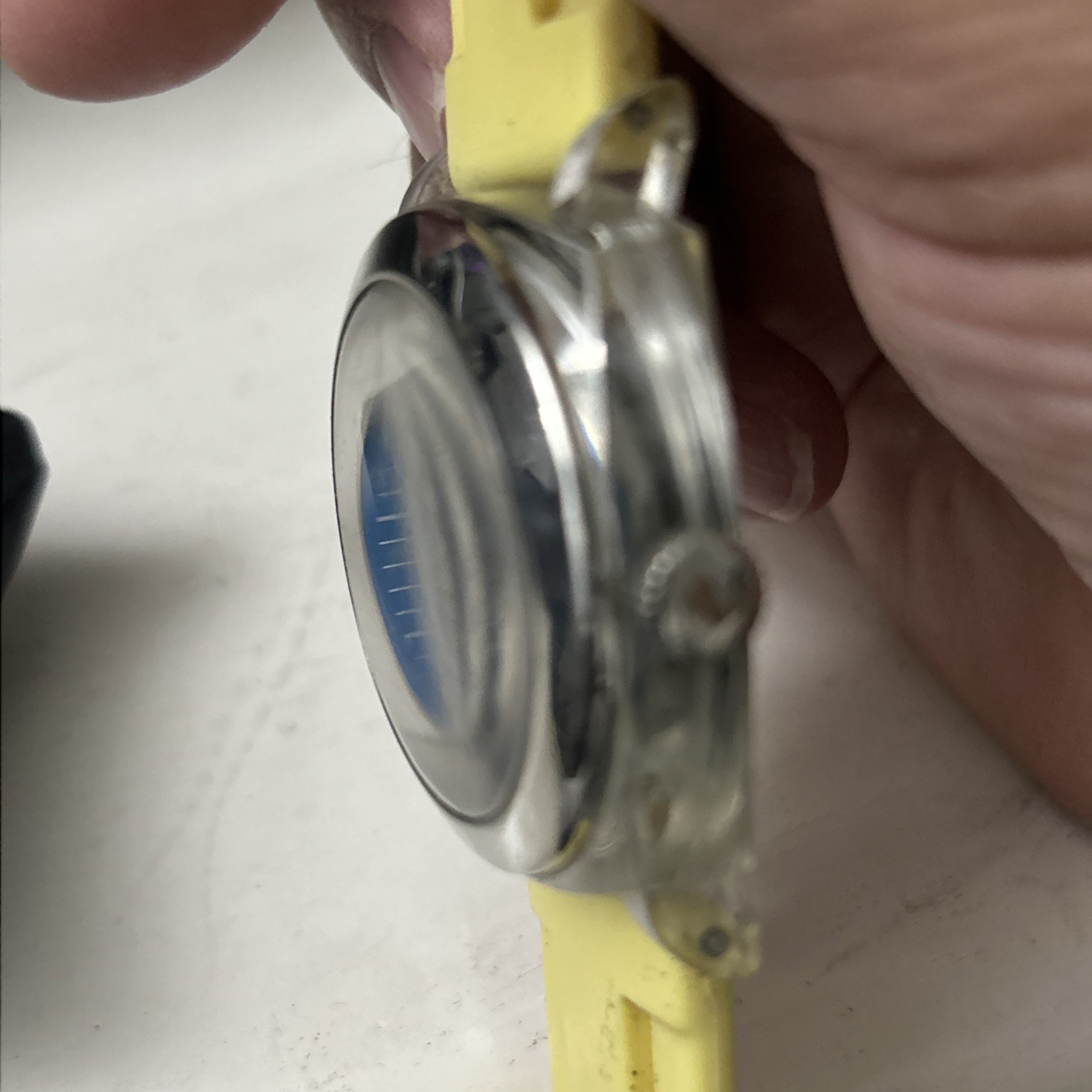 Blue Dial Yellow Band Watch