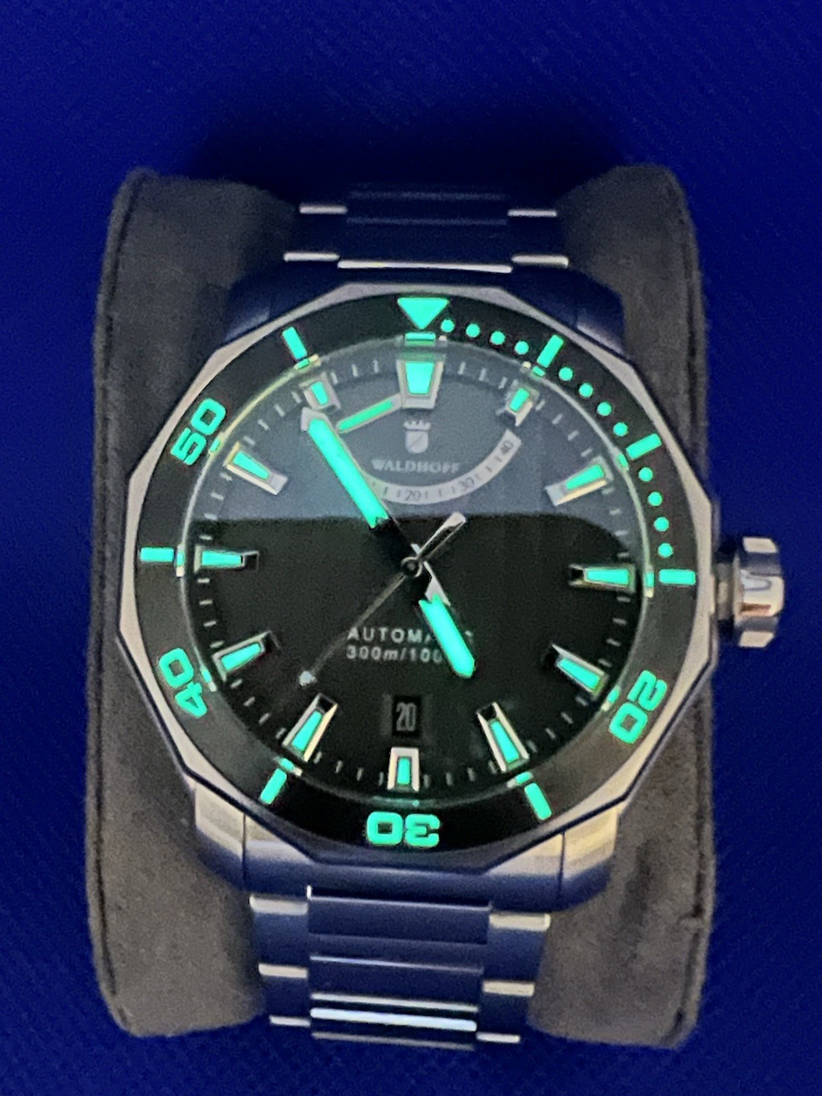 Waldhoff Seawolf II Labradorite SS MW-26CL Automatic Watch Full Set Box Papers