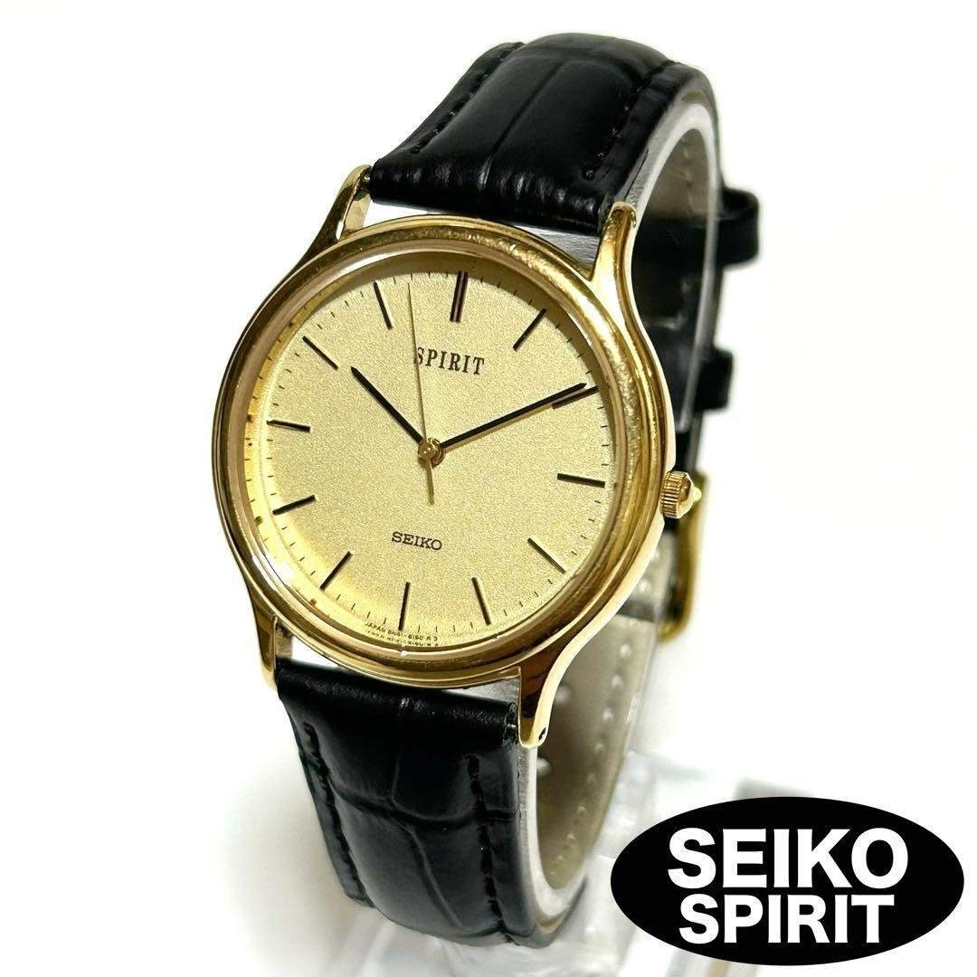 SEIKO SPIRIT QZ Gold Men s Watch New Battery New Belt