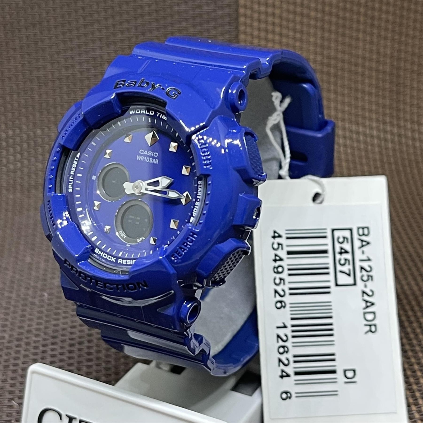 Casio Baby-G BA-125-2A Analog Digital Blue Resin Strap Blue Dial Alarm Watch