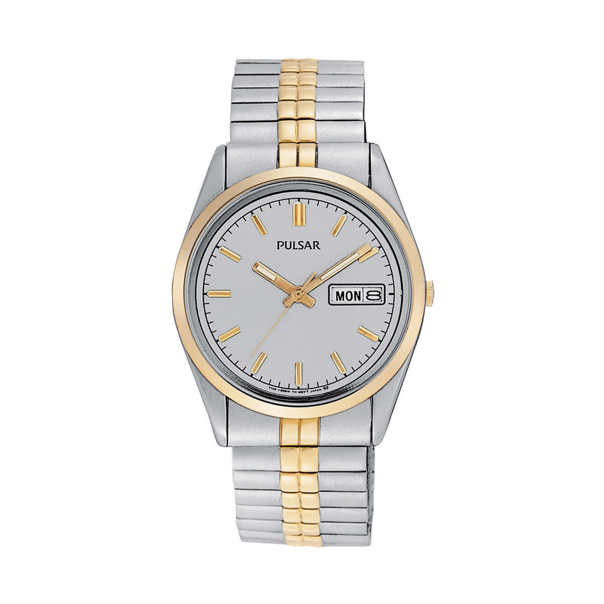 Pulsar Men’s PXF110 Casual Stainless Steel Silver Two-Tone Silver Dial Watch