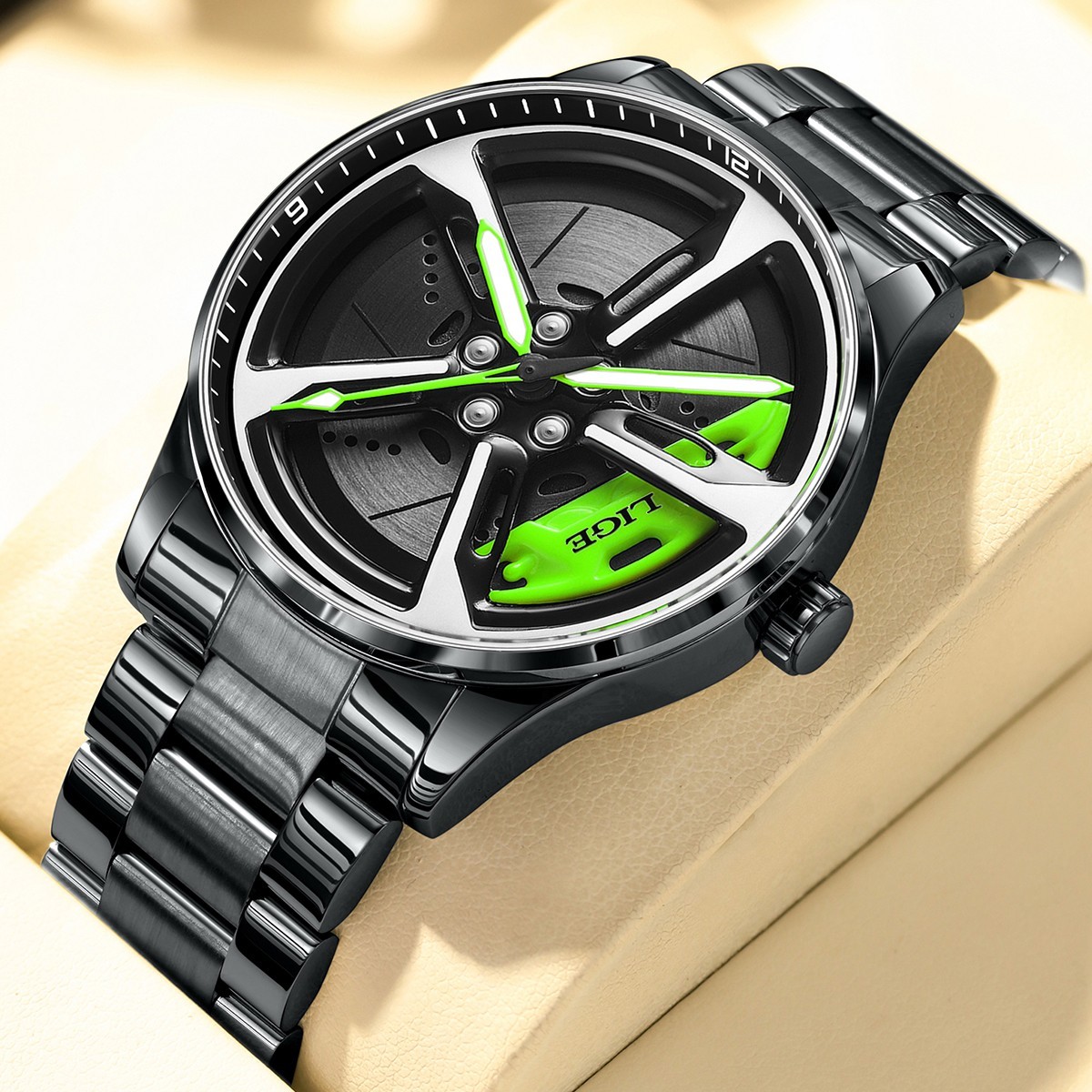Mens Luxury Stainless Steel Wristwatch Quartz Waterproof Luminous Sports Watches