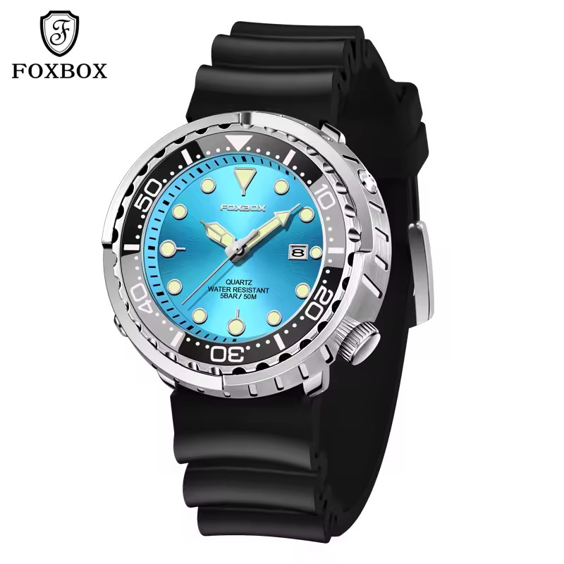 Top Brand Luxury Business Fashion Waterproof Silicone Sport Men’s Quartz Watch