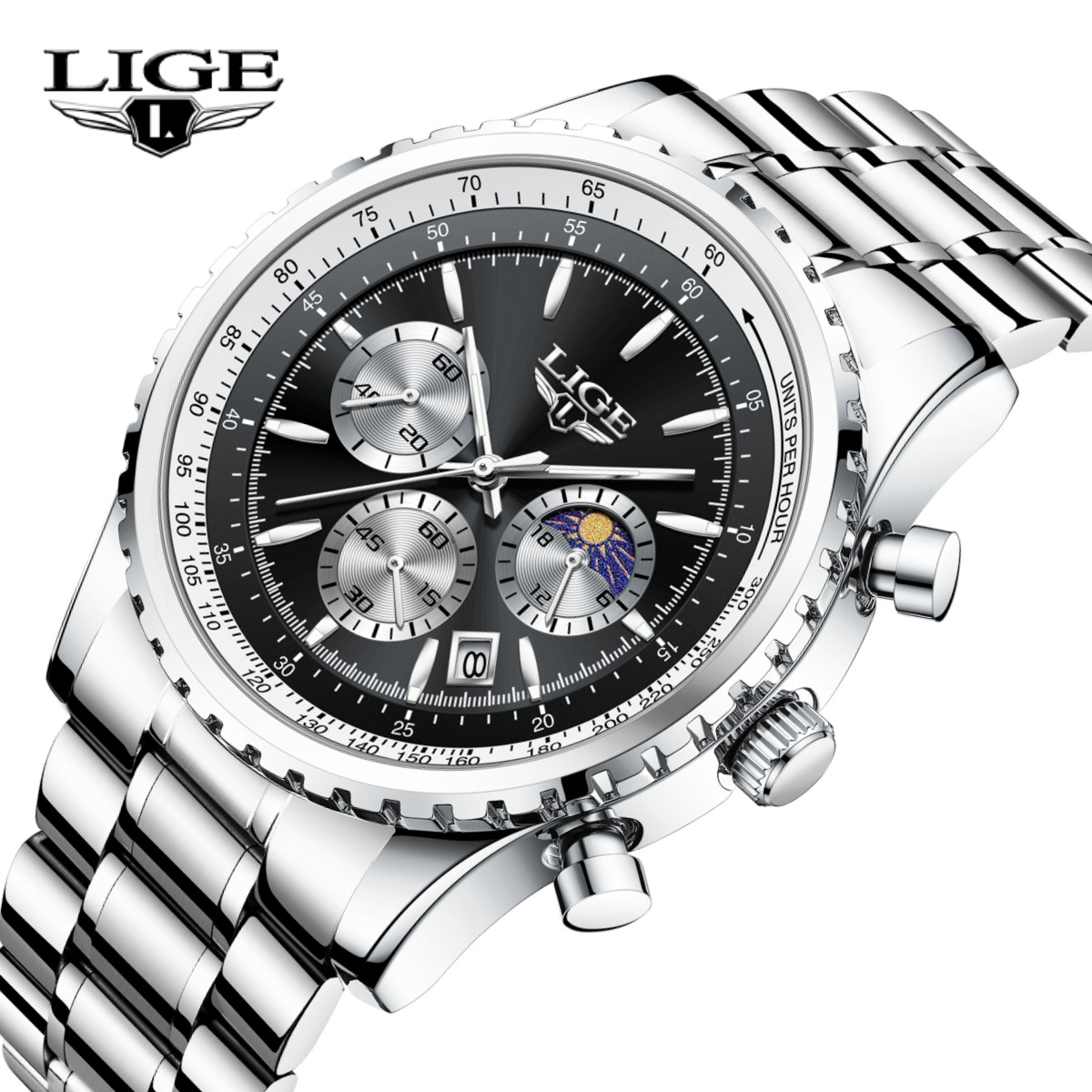 NEW Luxury Waterproof Luminous Chronograph Men’s Stainless Steel Quartz Watch