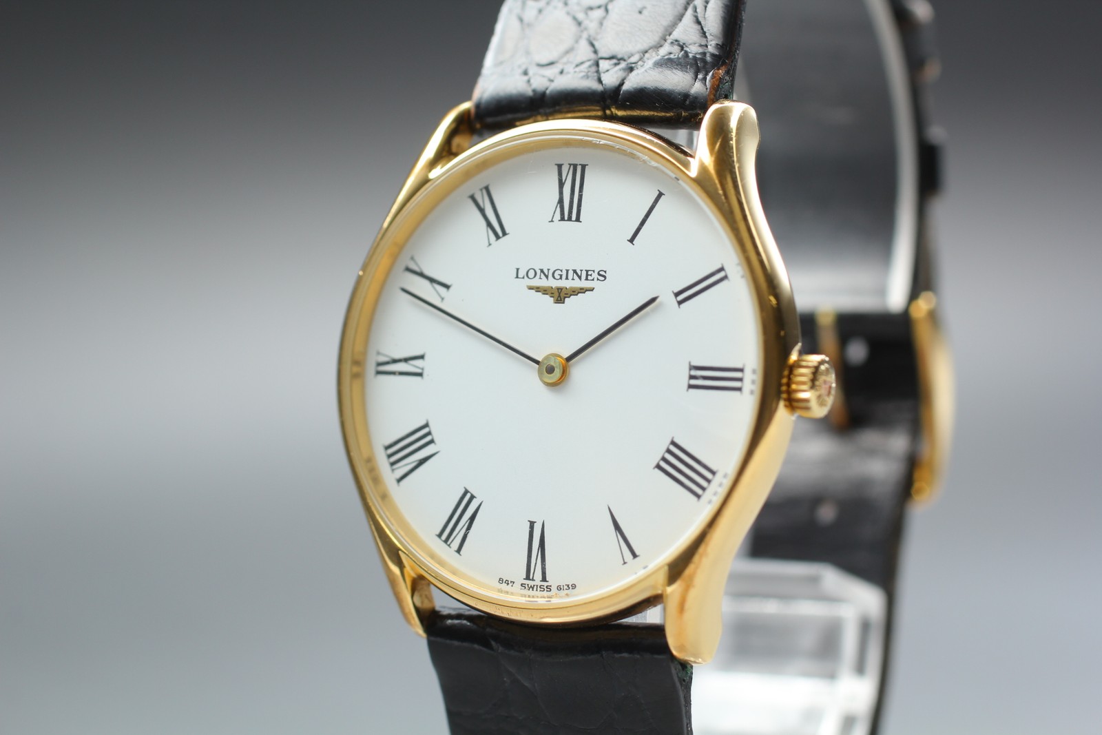 [Exc+5] Longines L847.4 847 6139 33mm White Roman Dial Hand Winding Men’s Watch