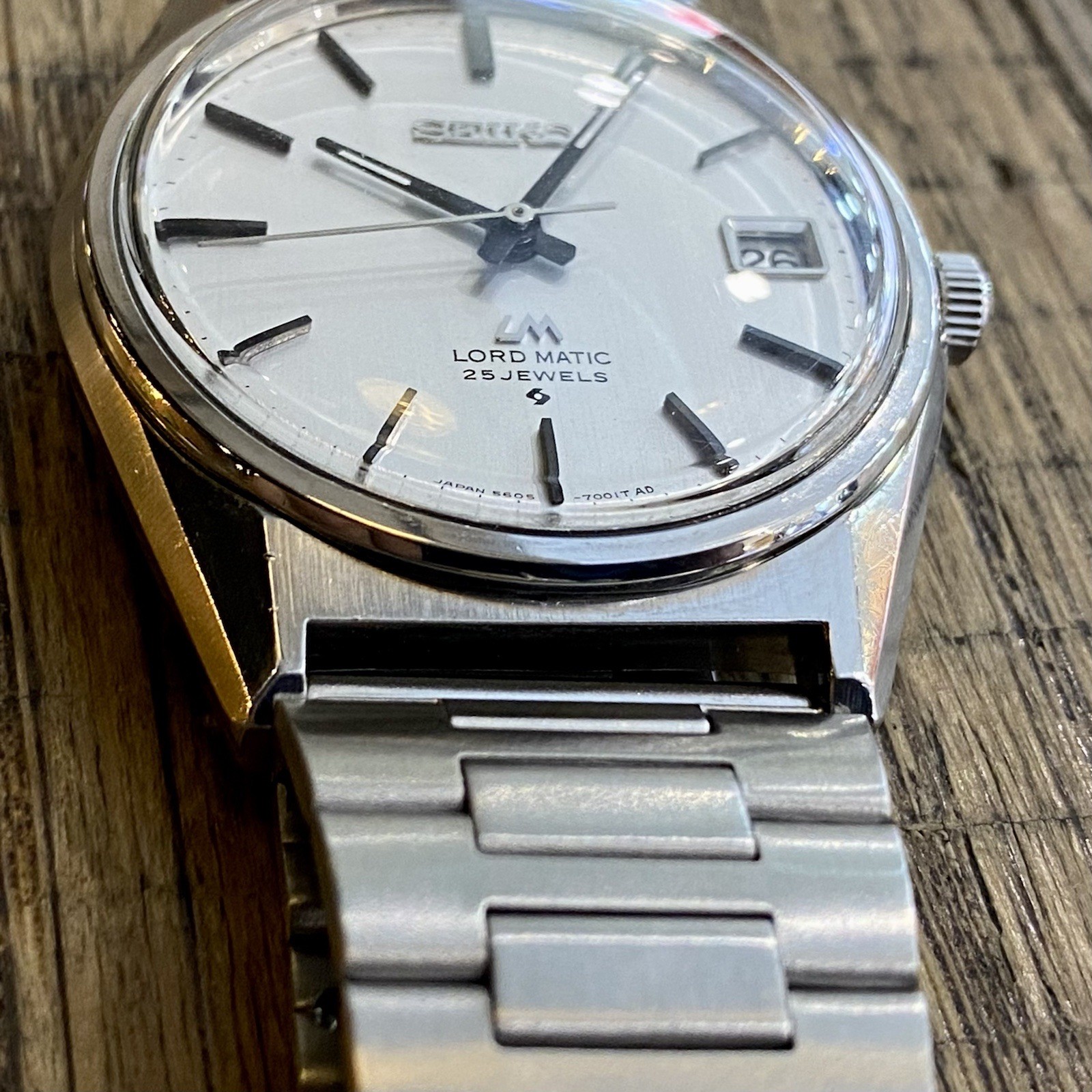 Vintage April 1970 Seiko Automatic LM LordMatic 5605-7020 GS Form On NOS Maruman