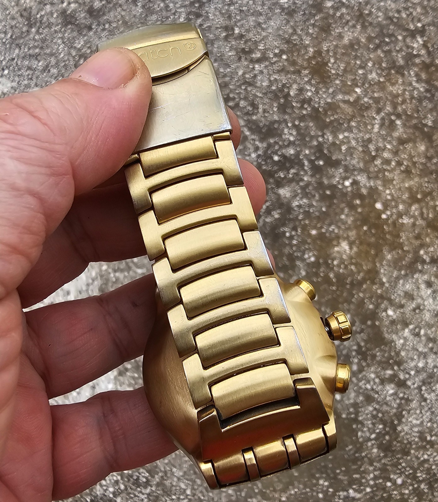 SWATCH IRONY THE CHRONO XL THE GOLDEN CHEST YOG100G SWISS yog100 a003