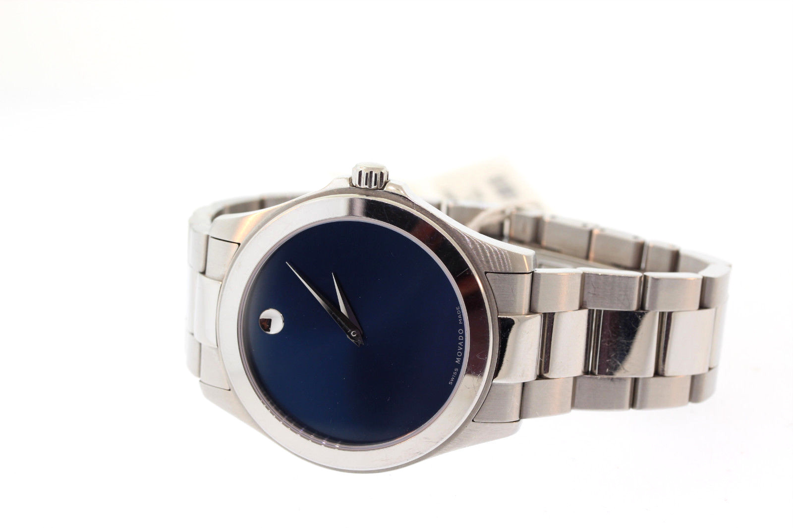 Men’s Movado 0606116 JUNIOR SPORT Stainless Steel Blue Sunray Dial Watch