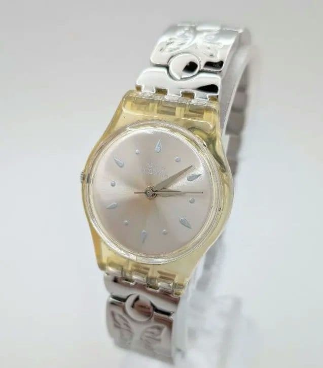 Swatch Lady AG2002 Analog Quartz Watch Small Size Metal Band Used Good Conditio