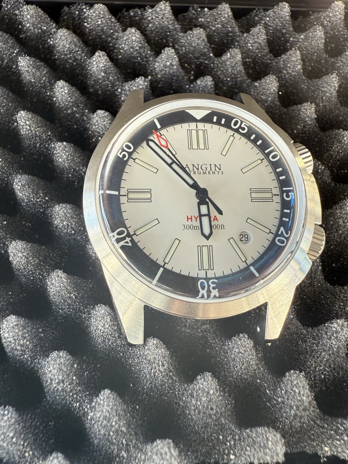 MINT Sangin Instruments HYDRA II – Brushed DIVER WHITE DIAL COMPLETE SET