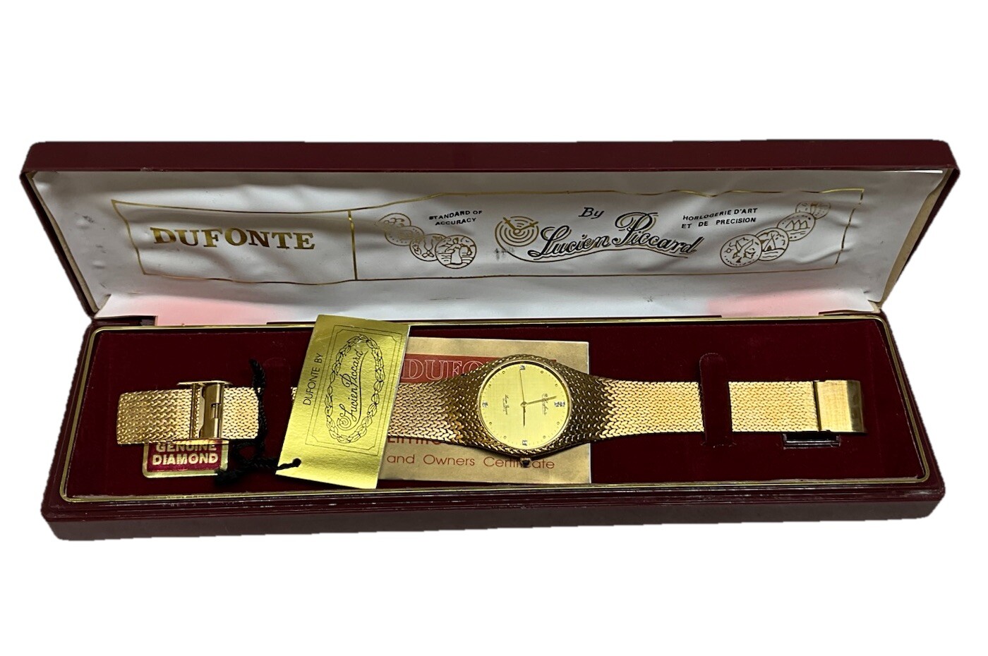 Dufonte by Luvian Picard Diamond Face Quartz Watch New in Box with Tags JP301