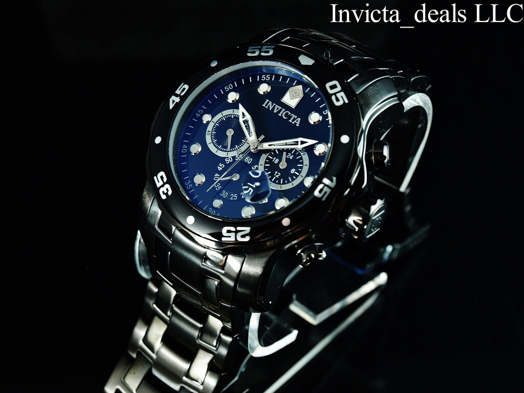 NEW Invicta Men’s 48mm Pro Diver SCUBA Chronograph COMBAT Triple Black SS Watch