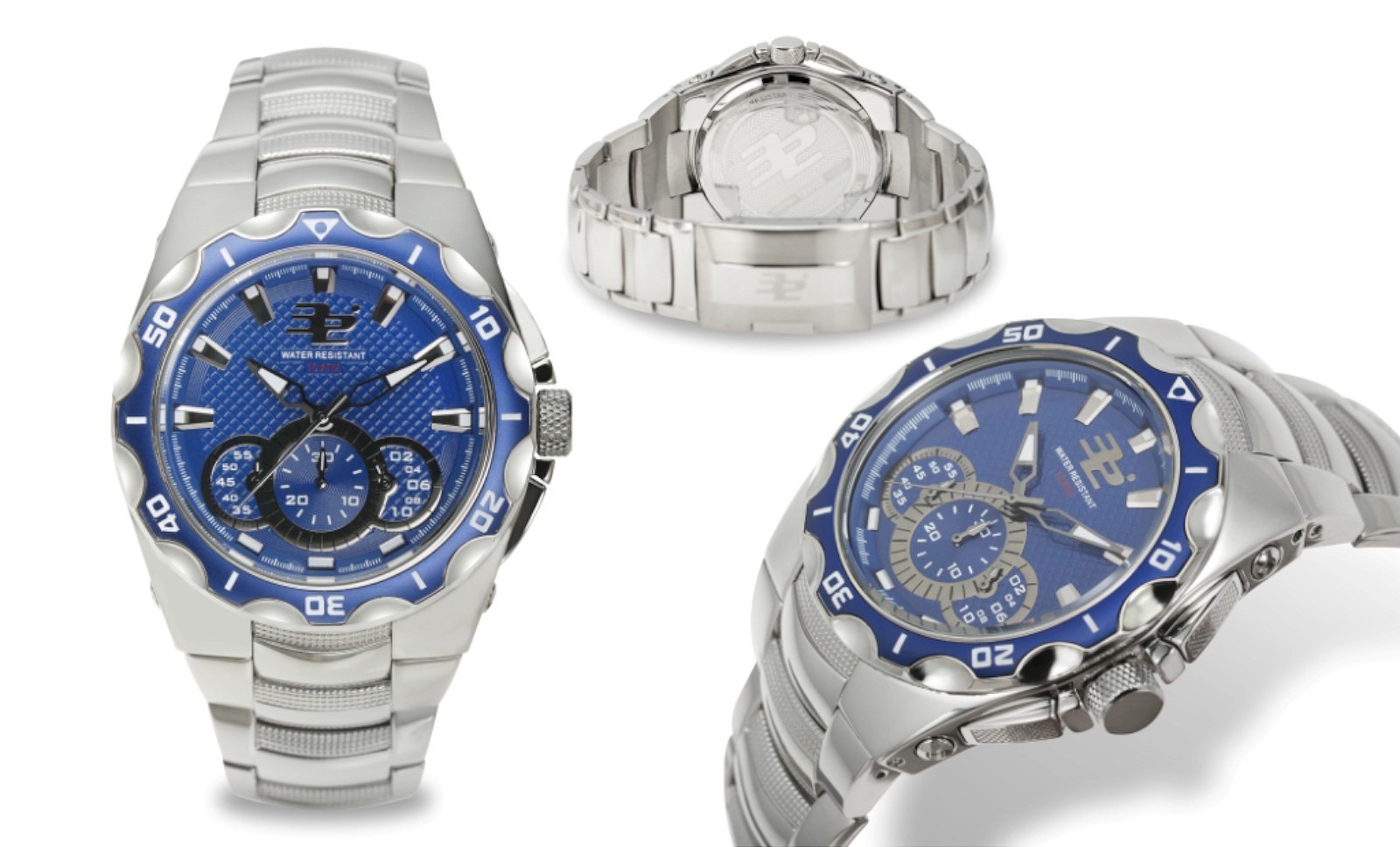 NEW 32 Degrees 1228M Men’s Glacial Chronograph Series Blue Dial Classic Watch