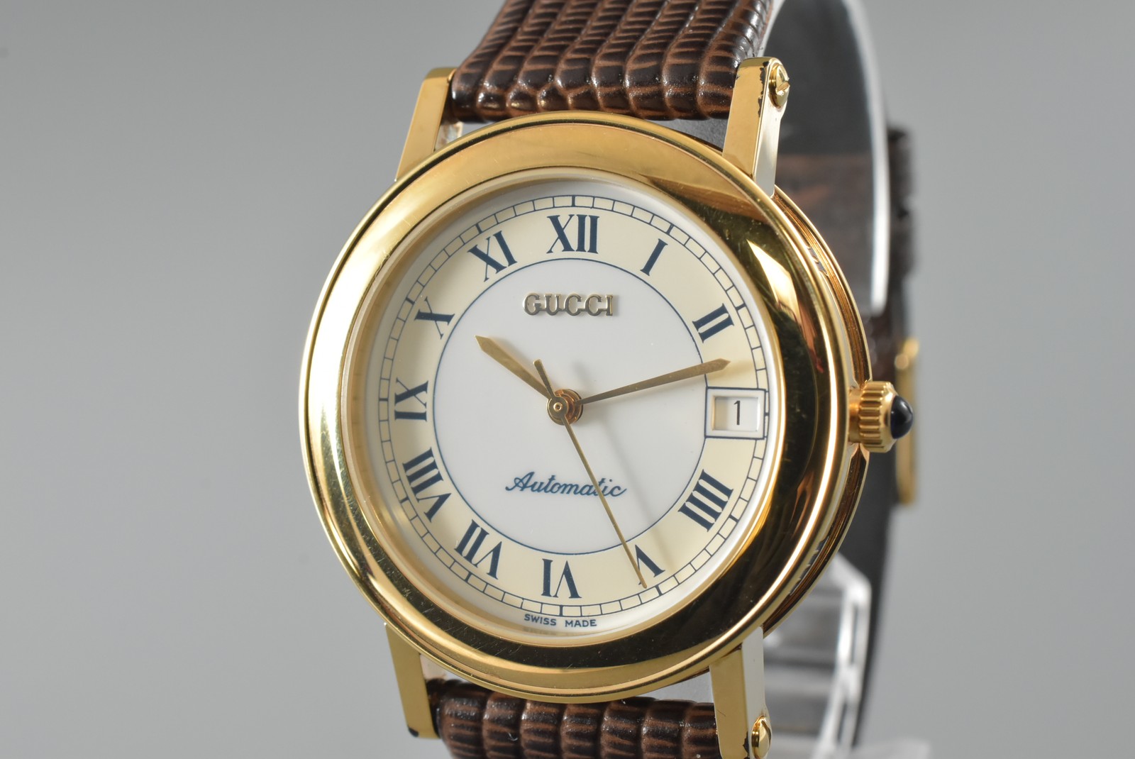 Vintage [Top MINT] Gucci 7200 Automatic White Gold Men’s Date Watch from JAPAN
