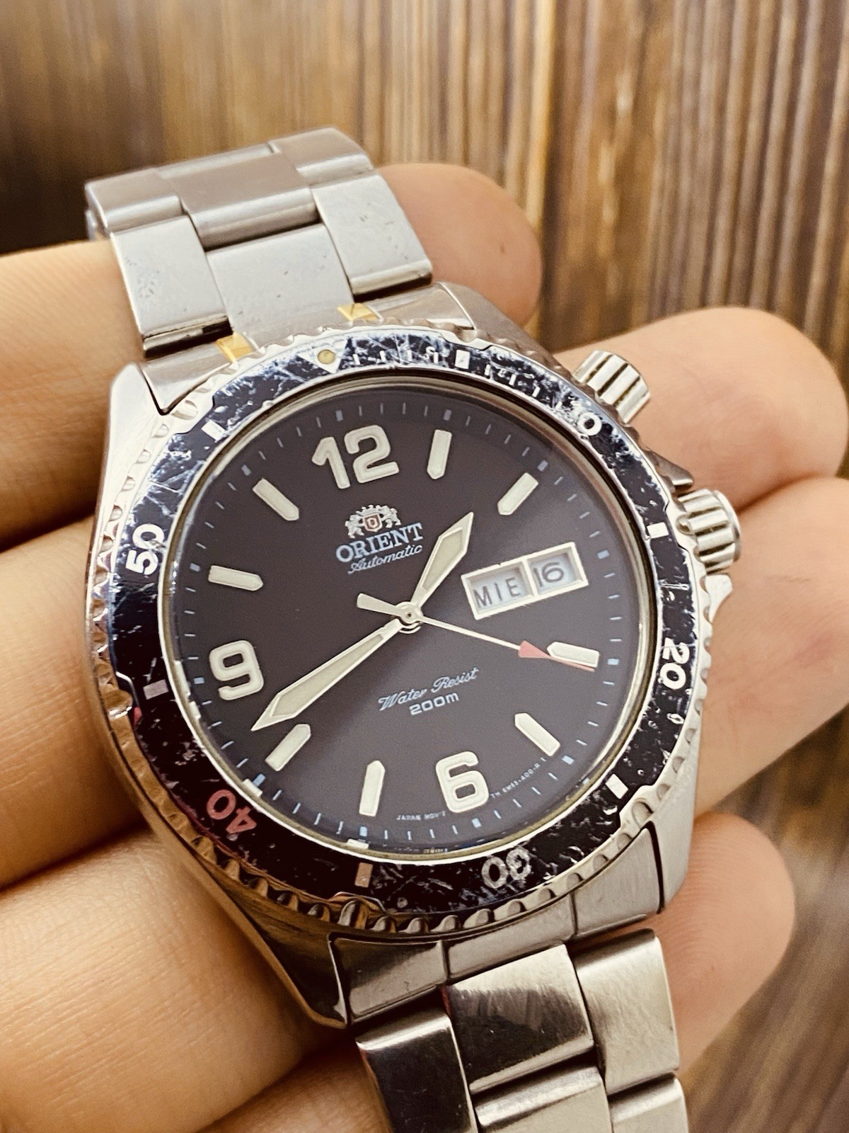 ORIENT Watch MAKO Automatic Mechanical Big Size Black Dail #7707