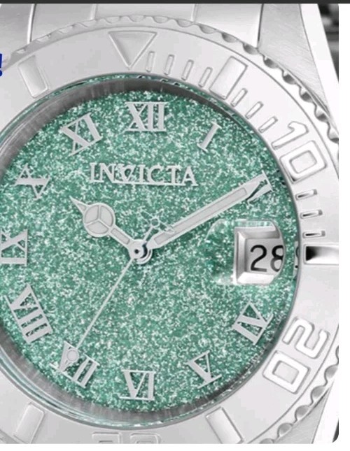 Invicta Women’s Angel Watch 40MM Case Swiss Movement Green Glitter Dial 200M WR