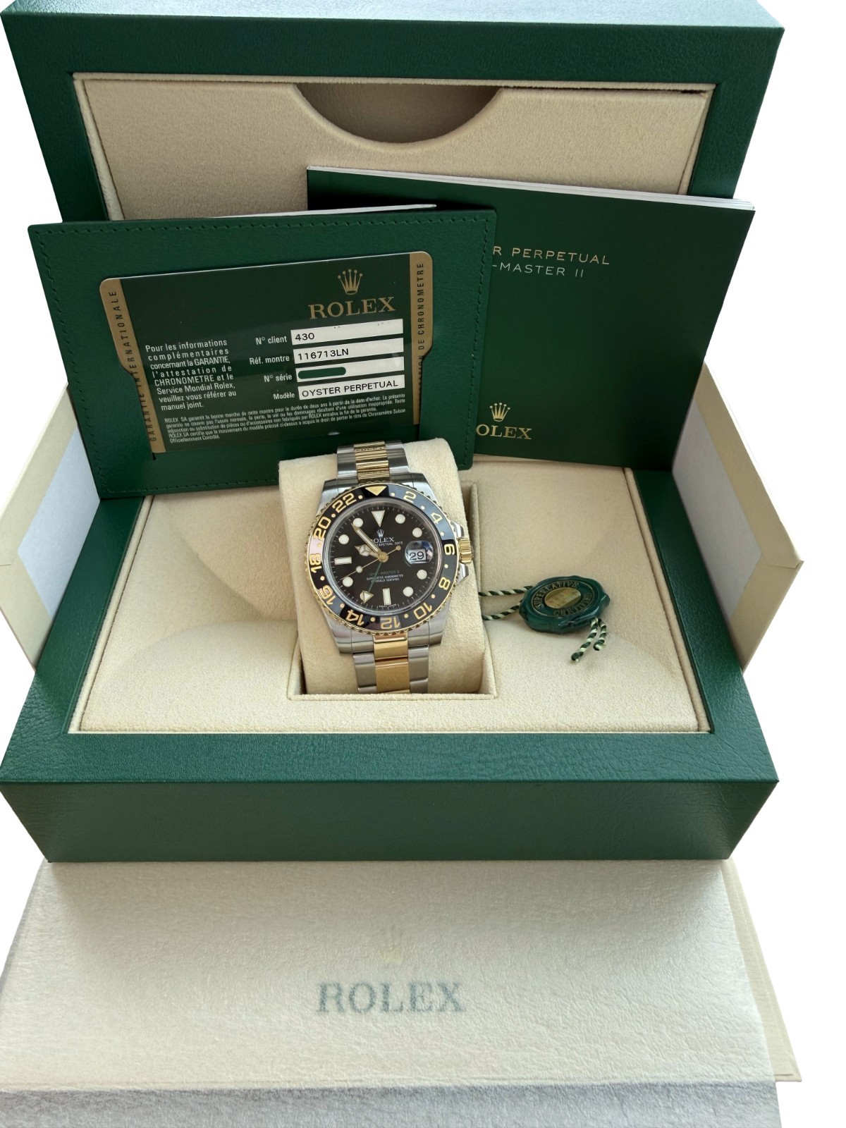 Rolex GMT-Master II 40mm Steel Yellow Gold Two-Tone Ceramic Bezel Watch 116713LN