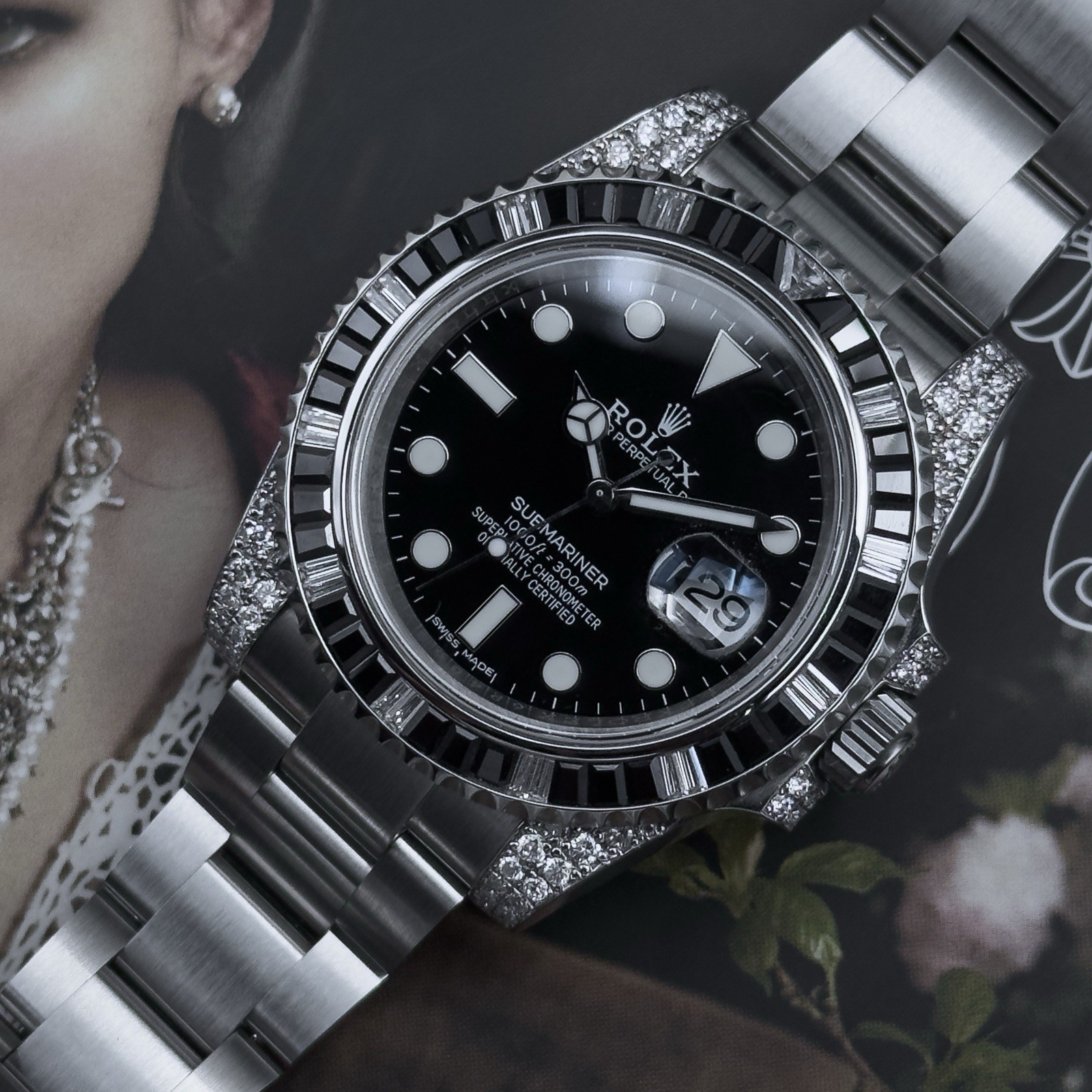 Rolex Submariner Date 40mm 116610LN Black Dial Stainless Steel Gem / Diamond Set