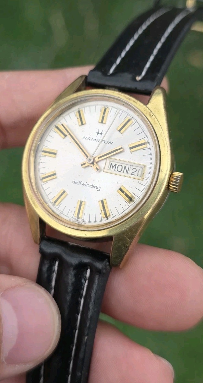 Vintage Hamilton Selfwinding 826 Day Date Gold Tone Men’s 35mm Watch 826007-4