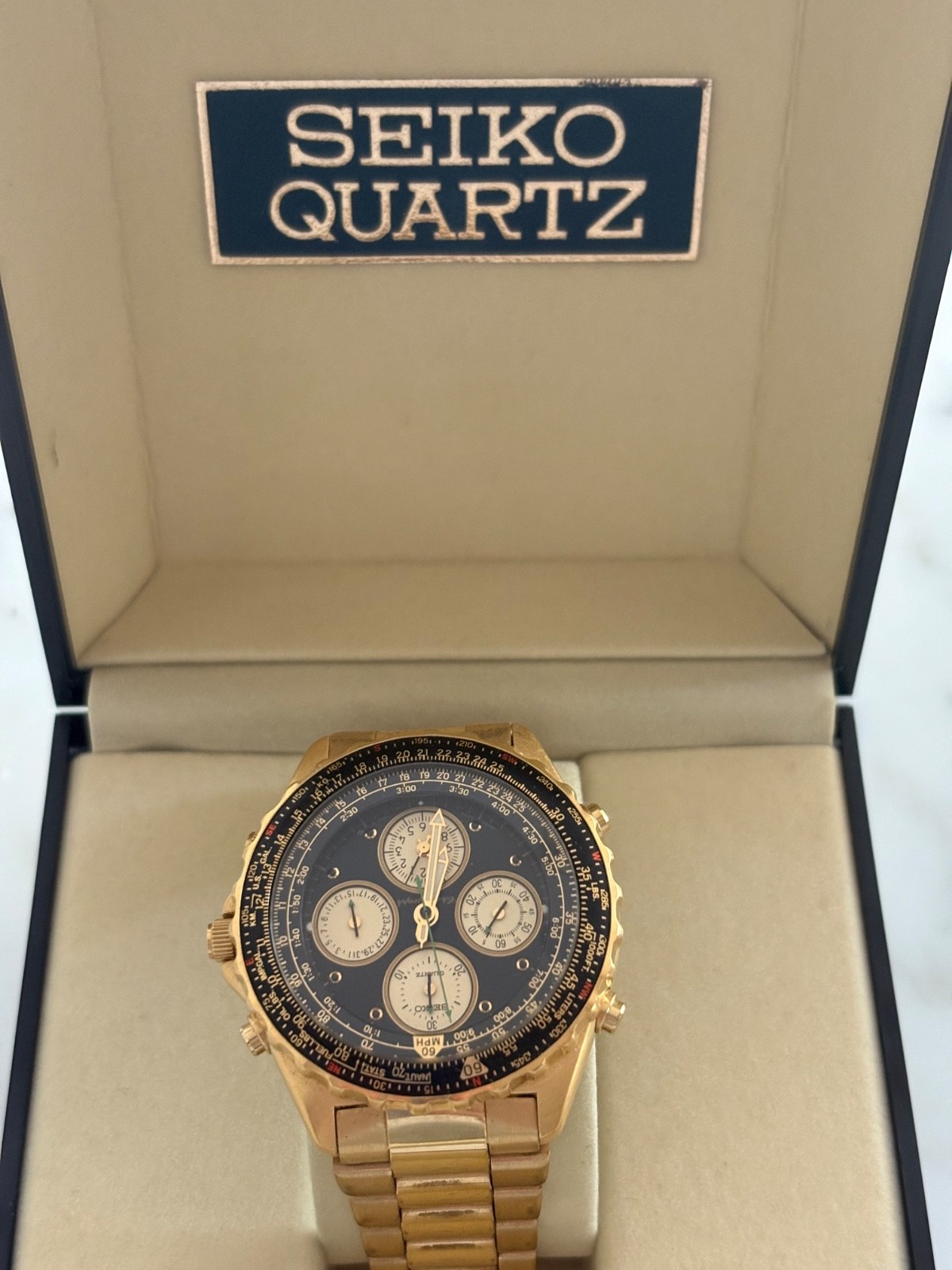 Vintage Seiko Flightmaster SEH010 Gold-Tone Watch