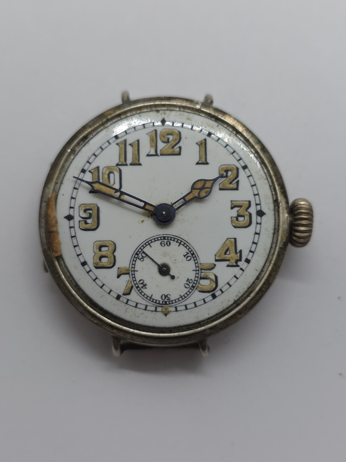 Vintage Swiss Military Solid Silver Trench Officer Watch Cal. AS 13″ British Lon