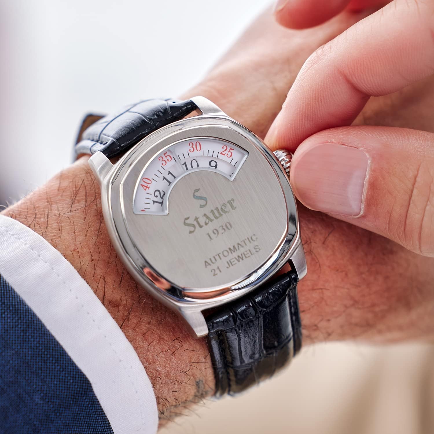 Stauer 1930 Dashtronic Watch – Cotswold Genuine Mens Watches Leather Black