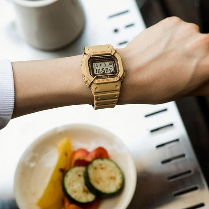 Casio G-Shock Watch – DW-5600PT-5DR Clear Dial, Brown Band