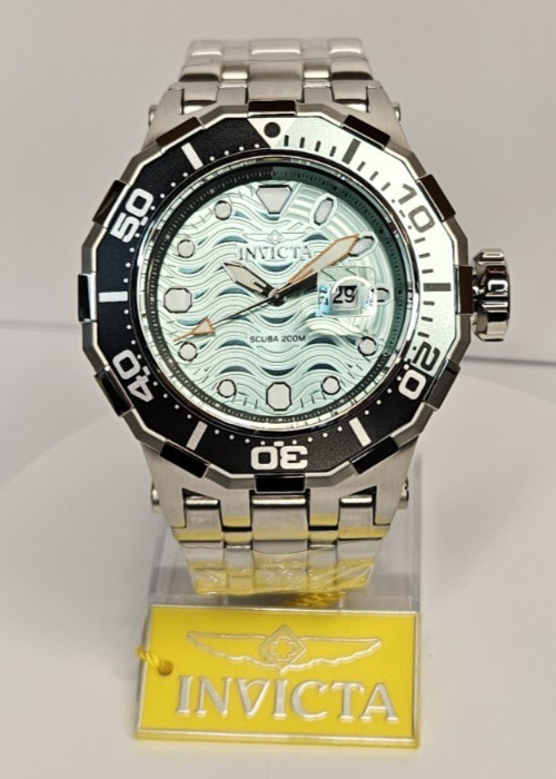 Invicta Pro Diver Wave Men’s Quartz Watch 52mm SS, Turquoise/Black 47846 NIB