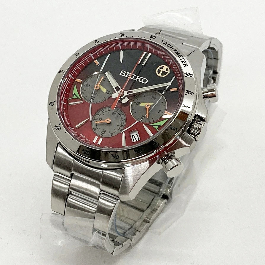 Seiko Evangelion Shinkansen 500 EVA-02 Watch Red Gradient Dial From Japan