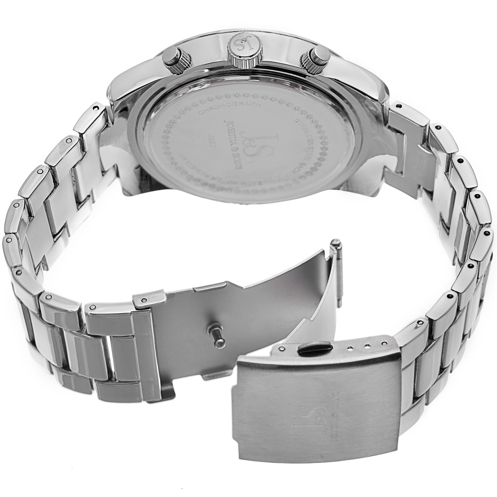 Men’s Joshua & Sons JS67OR Quartz Chronograph Date Silver-tone Bracelet Watch
