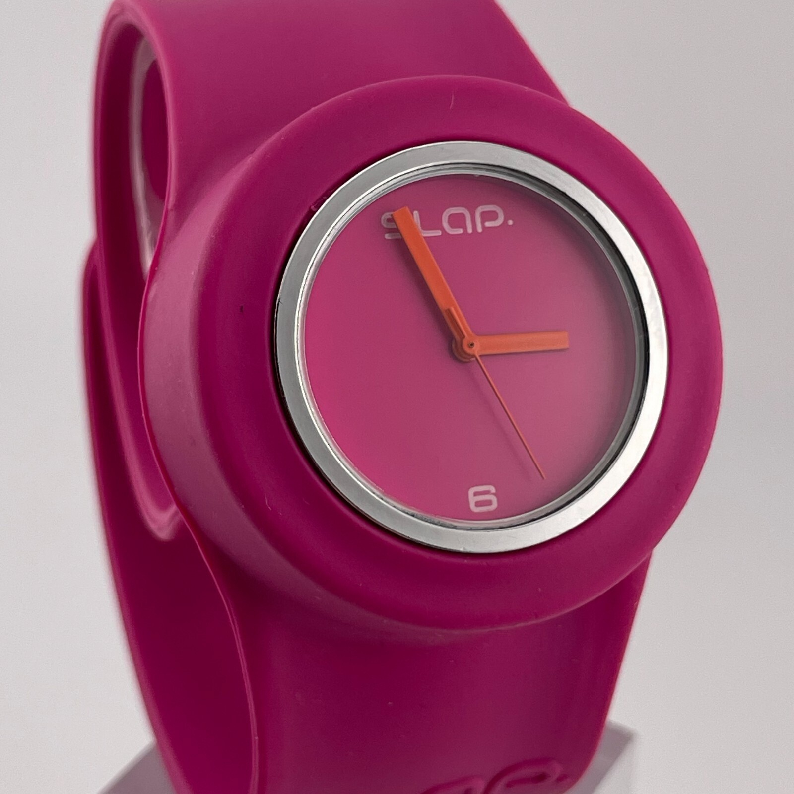 SLAP Womens Watch 33mm Case Pink Slap on Band Quartz Analog Three Hands