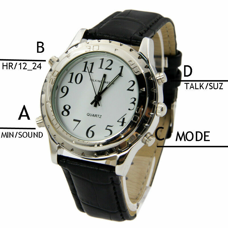CHINESE Talking Speaking Wrist Watch 2 FREE Extra BATTERIES Visually Impaired