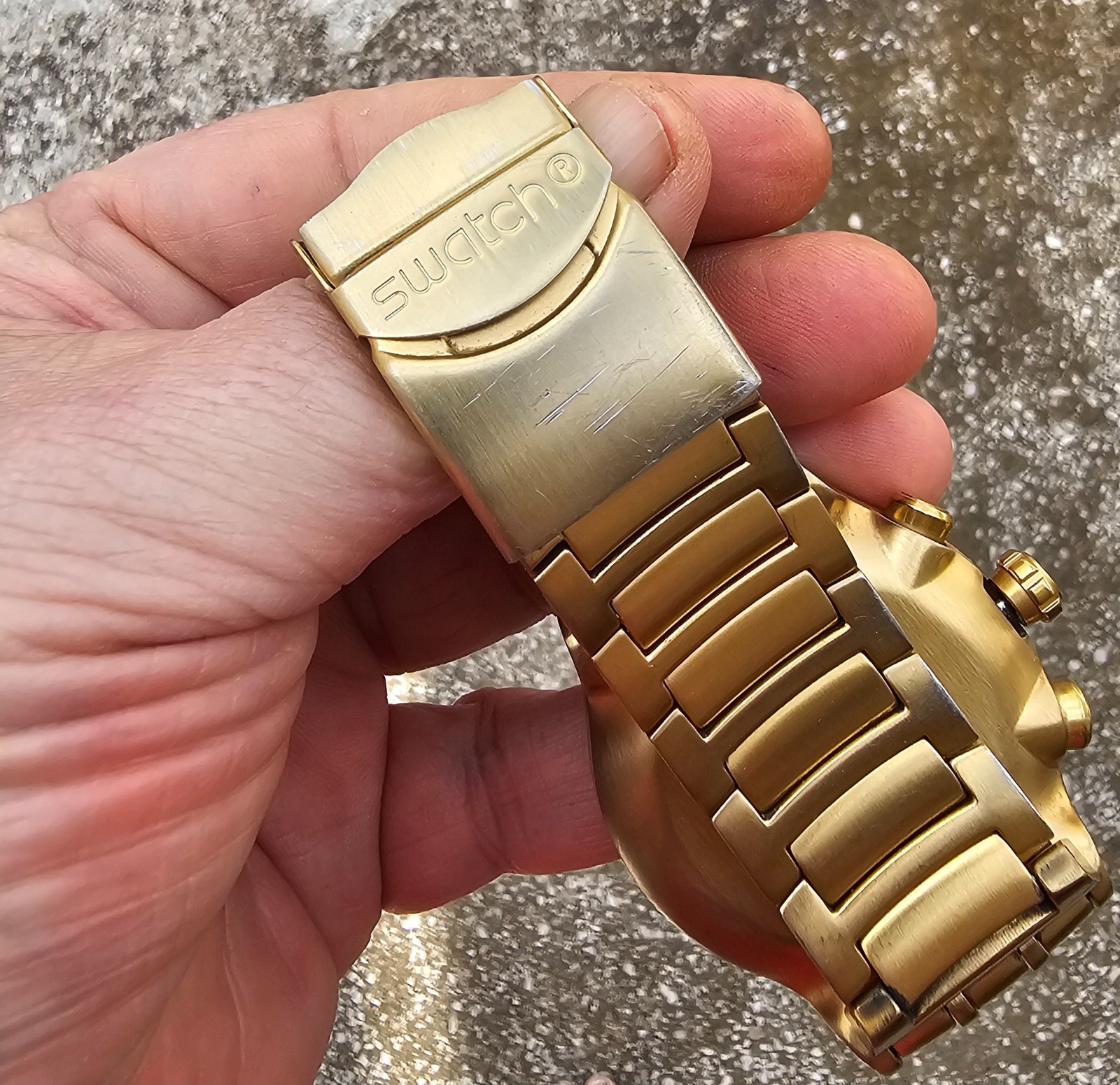 SWATCH IRONY THE CHRONO XL THE GOLDEN CHEST YOG100G SWISS yog100 a003
