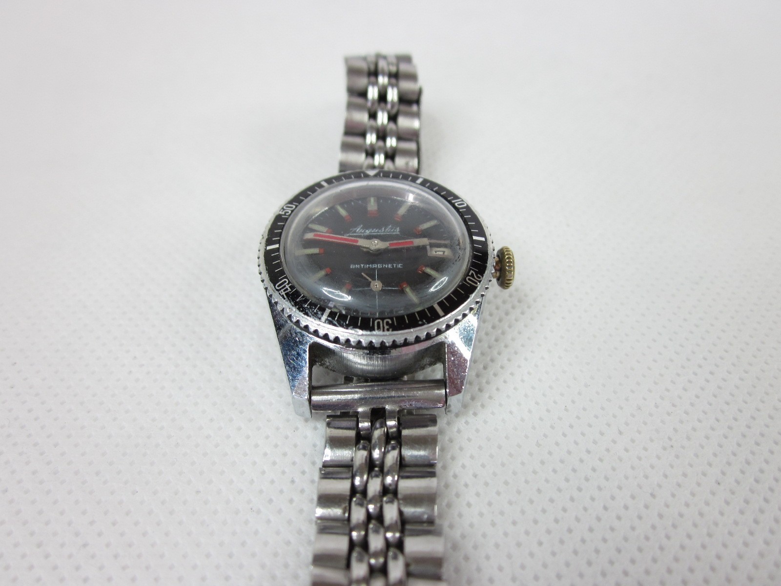 WOMENS AUGUSTUS DIVER WATERPROOF STEEL BRACELET WRISTWATCH WORKS