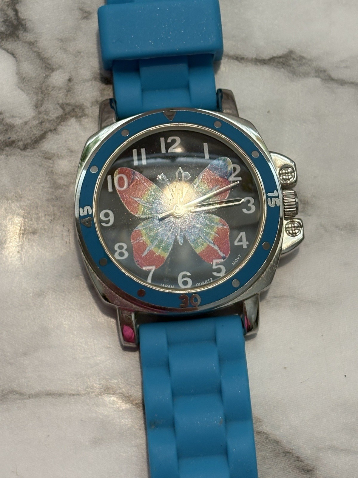 Lot of 2 Colorful Peace Sign and Tye Dye Butterfly Kids/Teens Watches