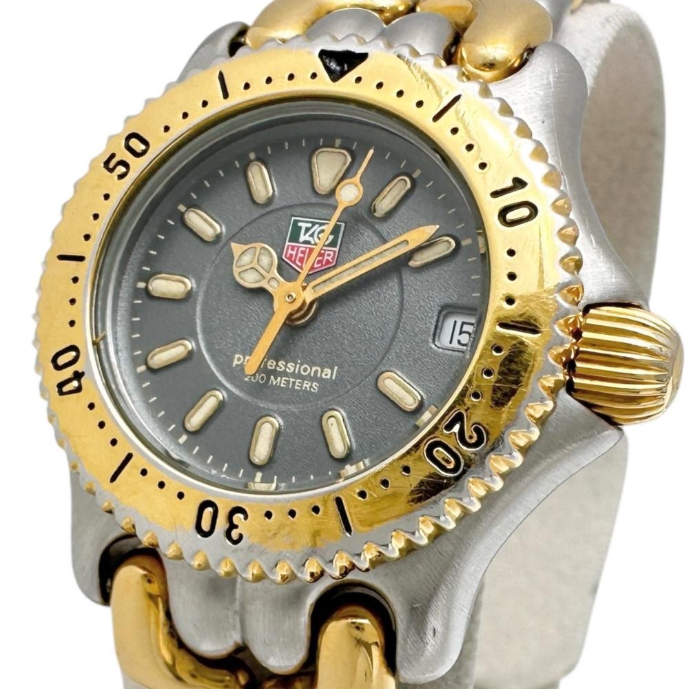 TAG HEUER Professional 200m Ladies Watch Stainless Steel Gold Plated From Japan